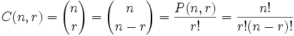 Formula for Combination Calculation